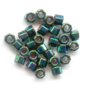 Miyuki Delica 11/0 Hex Cut DBC0027 - Verde oscuro iris metalizado x8 g