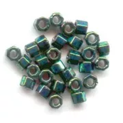 Miyuki Delica 11/0 Hex Cut DBC0027 - Verde oscuro iris metalizado x8 g