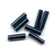 Cuentas de Rocalla Preciosa, tubos de 6,5 x 2 mm, color Jet, 20 g