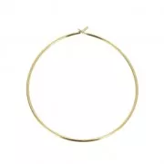 Pendientes de aro 30mm x 0.5mm Chapado de Oro 3 micras x2