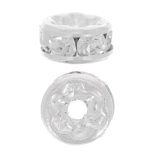 Arandela Strass 4,5 mm plateado/Crystal  x4