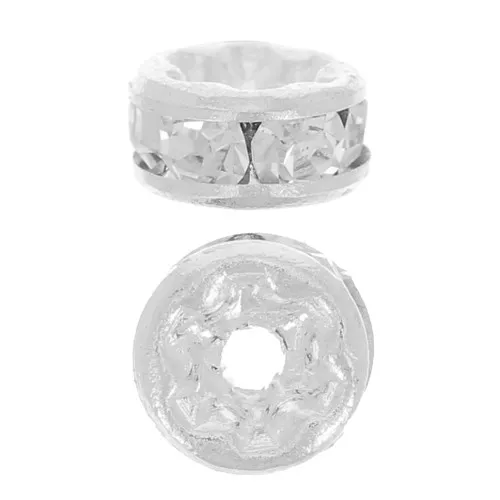 Arandela Strass 4,5 mm plateado/Crystal x4