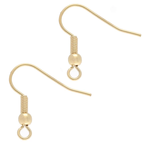 Ganchos de bola de 18,5 mm - chapados en oro de 3 micras x2