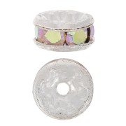 Arandela Strass 4,5 mm plateado/Crystal AB x4