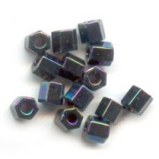 Cuentas Rocalla Miyuki 8/0 Hex Cut 455 - Azul iris metalizado jaspeado x8 g