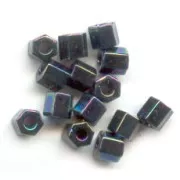 Cuentas Rocalla Miyuki 8/0 Hex Cut 455 - Azul iris metalizado jaspeado x8 g