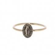 Anillo fino ovalado Virgen talla 50 Chapado de Oro 3 micras|raw }}