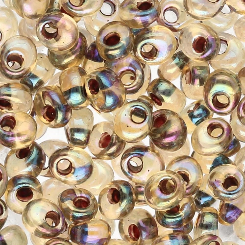 Magatama Miyuki 4 mm MA4-2161 - Light Topaz AB Garnet Lined x10g