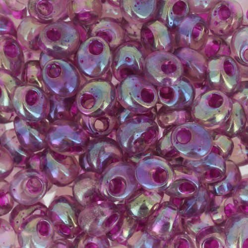 Magatama Miyuki 4 mm MA4-2170 - Amatista ahumada AB Fucsia Forrado x10g