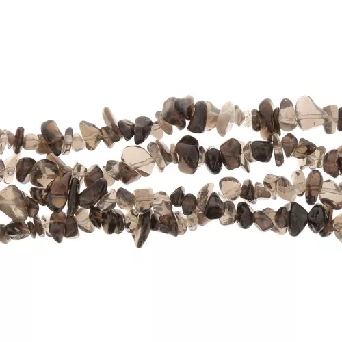 Cuentas de chips 8 - 11 mm de Smoky Quartz x80 cm
