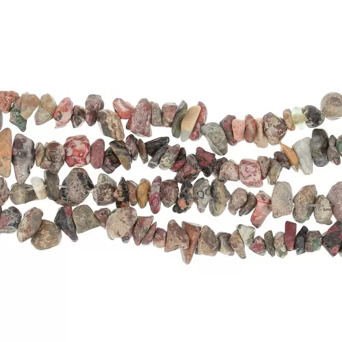 Cuentas de chips 8 - 11 mm de Leopard Red x80 cm