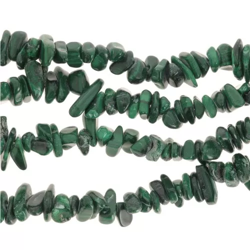 Cuentas de chips 8 - 11 mm de Malachite natural x80 cm