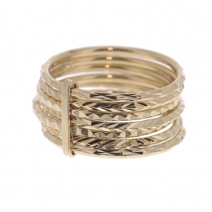 Anillo semanario talla Chapado de Oro 3 micras - Perles Co