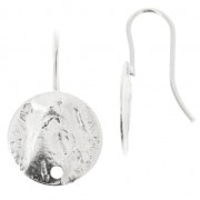 Ganchos de pendientes para trabajos de bisutería disco arrugado 12 mm plateado x2|raw }}