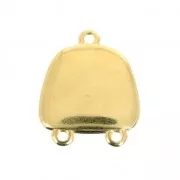 Entrepieza/Candelabro de resina epoxi 2 anillas 20x17 mm Dorado con oro fino/Rojo x1