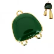 Entrepieza/Candelabro de resina epoxi 2 anillas 20x17 mm Dorado con oro fino/Rojo x1