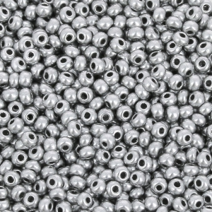 Cuentas de Rocalla Preciosa 11/0 de 2 mm - Gris satinado plateado x 250 g