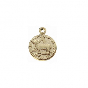 Dije astrológico - Símbolos del zodiaco Aries 13mm Chapado de Oro 3 micras x1
