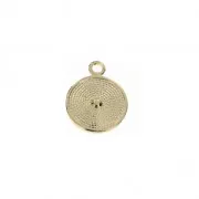 Dije redondo decorado con una pequeña bola 10 mm Chapado de Oro 3 micras x1