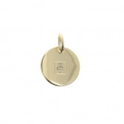 Dije redondo cruz con anilla 10 mm Chapado de Oro 3 micras x1