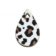 Colgante gota de madera tintado efecto leopardo 23x15 mm - Serpiente/Marrón x1|raw }}