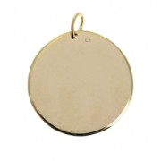 Dije medalla corona de laurel con anilla 20mm Chapado de Oro 3 micras