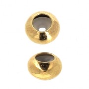 Cuenta de tapón de latón 6x3 mm con agujero de 1,5 mm Dorado con oro fino x1