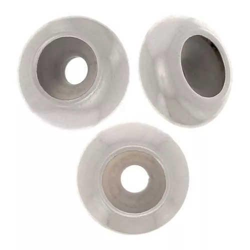 Cuenta pasante 6x3 mm con un agujero de 1.6 mm Chapado Plateado envejecido