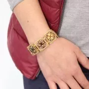 Anilla para montaje y tejido cuadrado 20 mm dorado con oro fino x1