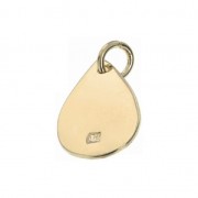 Dije martillado gota con anilla 17 mm Grenat / Chapado de Oro 3 micras