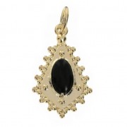 Dije style ancien losange con anilla 18.3 mm Negro / Chapado de Oro 3 micras|raw }}