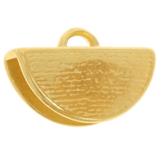Terminal pinza media luna 19x12 mm dorado x1