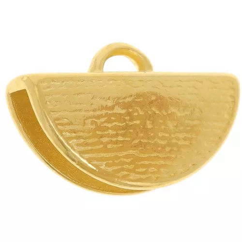 Terminal pinza media luna 19x12 mm dorado x1