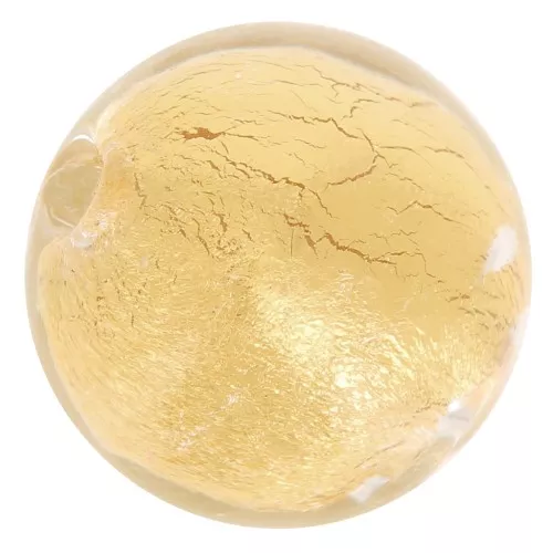 Redonda Murano 10 mm hoja de oro Crystal x1