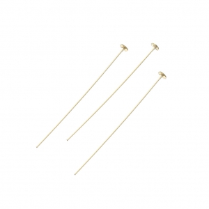 Bastón cabeza de alfiler 25x1.2x0.4 mm Gold filled x10