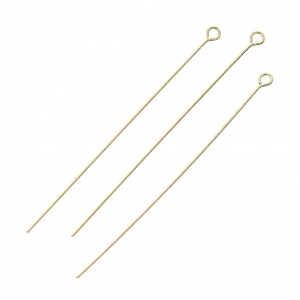 Bastón cabeza de alfiler 40x0.4mm Gold filled x10