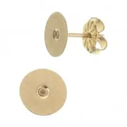 8 mm disco cabujón Ganchos pendientes - Gold filled (gold laminate) x2