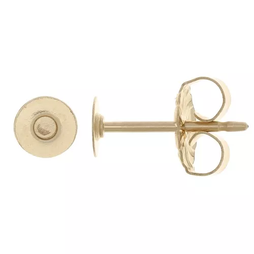 4 mm disco cabujón Ganchos pendientes - Gold filled (gold laminate) x2