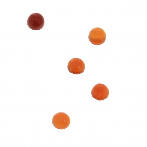 Cabuchones redondos para pegar o para engastar 3 mm Cornaline tintada x5