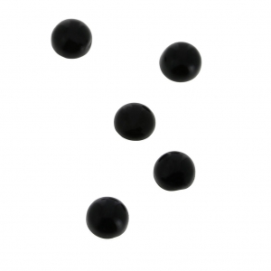 Cabuchones redondos para pegar o para engastar 4 mm Black Onyx x5