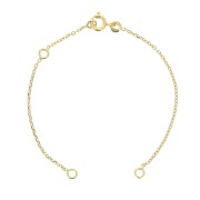 Pulsera gargantilla cadena forçat esclava 1.3 mm Chapado de Oro 3 micras x15 cm|raw }}