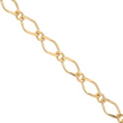 Cadena malla Figaro Rombo alternada (1x1) 2.85mm Chapado Oro 3 micras x50 cm