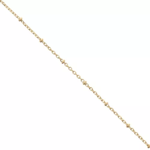 Cadena malla forçat alternada con cuentas 2.3mm Chapado de Oro 3 micras x50 cm