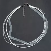 Gargantilla multicordones Algodón/Organza Blanco