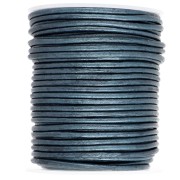 Cordón de cuero 2 mm Azul metalizado x 20 m