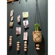 Grande cuenta Redonda de madera bruto natural 50 mm para macramé x1