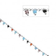 Cadena con rocallas 2 mm Multicolor/plateado x 50cm|raw }}