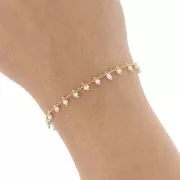 Cadena con rocallas 1.7 mm Blanco/dorado x 50cm