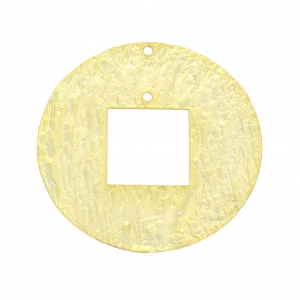 Entrepieza redonda de metal martillada con agujero 2 mm dorado x1