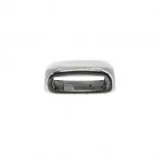 Cuenta pasante para cordón plano 10x2 mm plateado envej x1